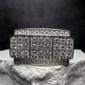 Size 10 2.0ctw Moissanite Pave Cluster Men's Statement Ring 925 Sterling Silver