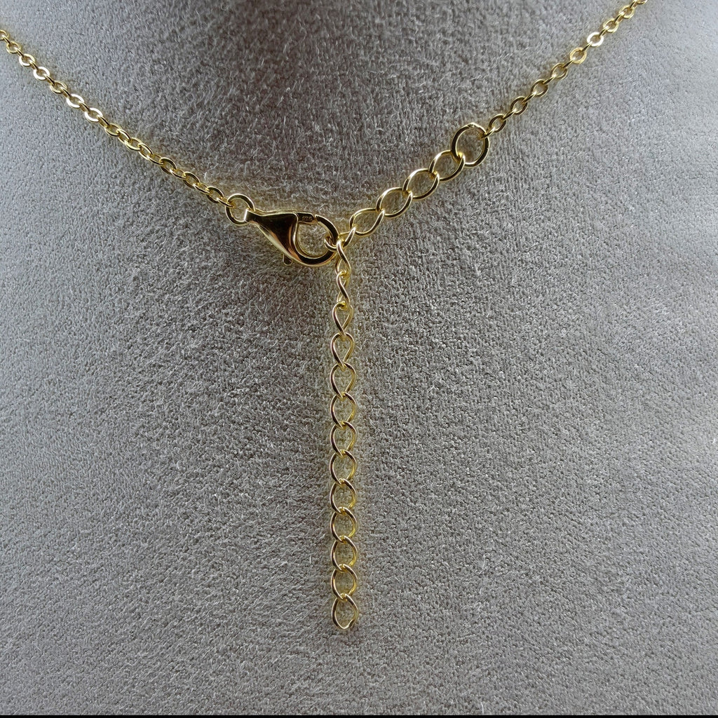 16-18" Pink Mother of Pearl 5-Motif Clover Necklace - Gold over Silver