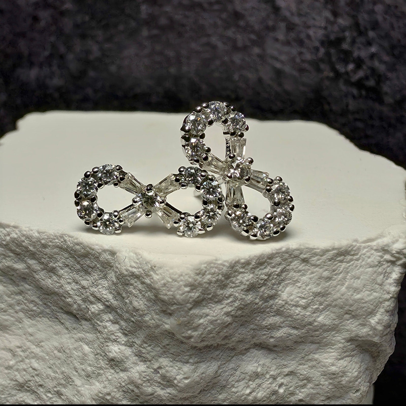0.50 CTW Moissanite Infinity Stud Earrings in 925 Sterling Silver