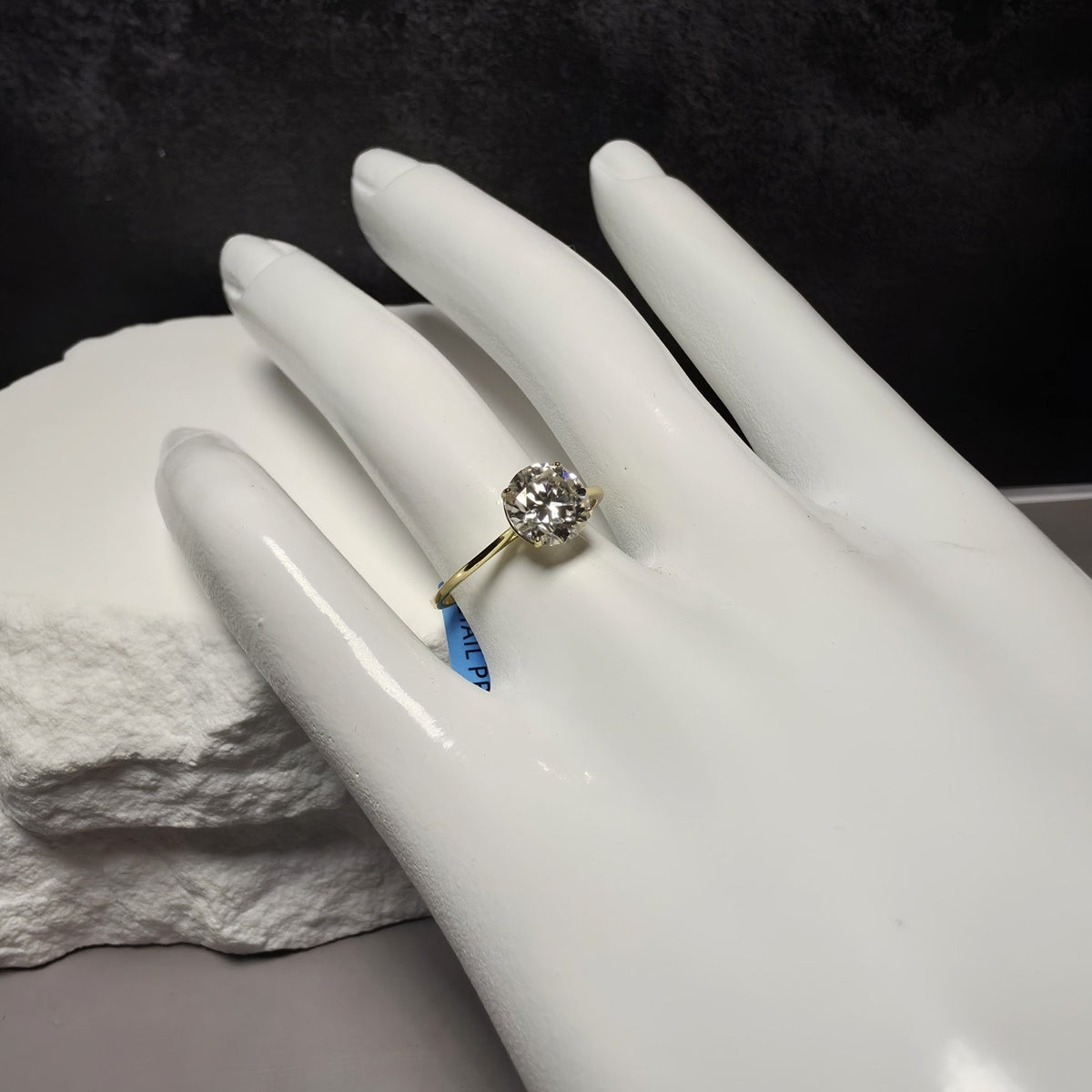 Size 7 1.5ct Moissanite Solitaire Ring 14K Gold Plated 925 Silver VVS GRA