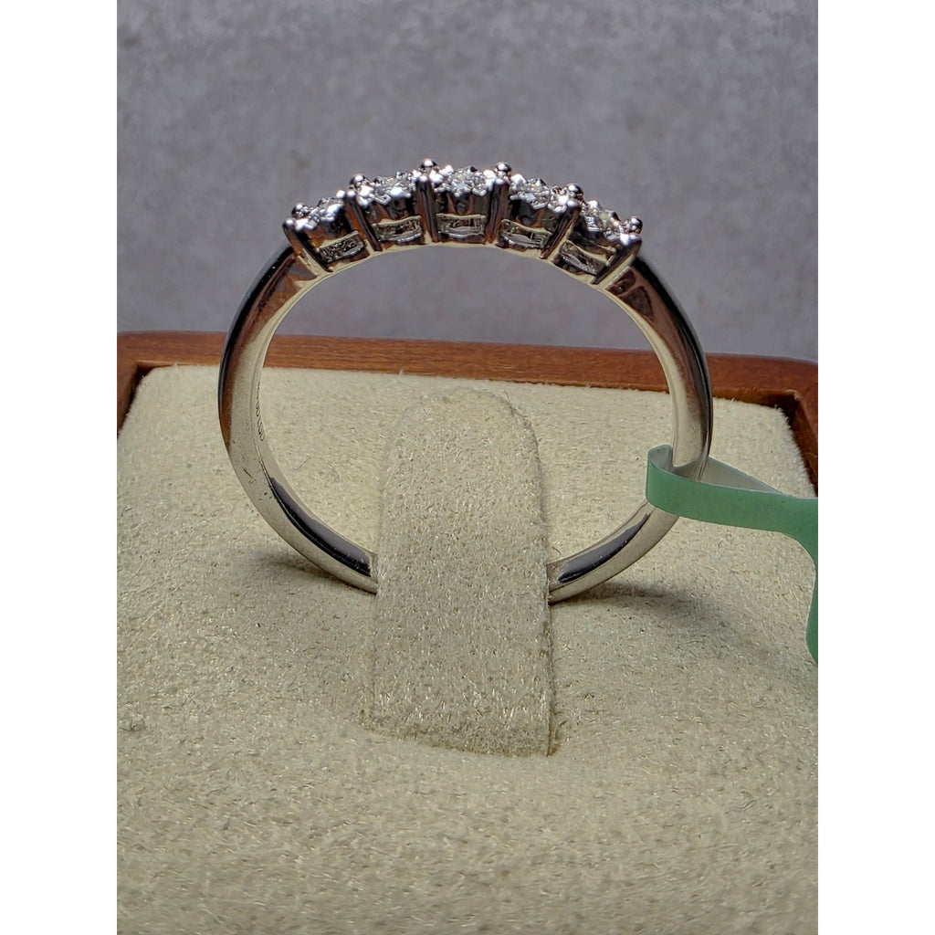 S8 0.10ctw Diamond Half Eternity Band 925 Sterling Silver Lab Created