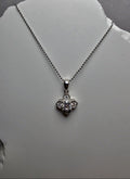 18" 0.65ctw Moissanite Clover Pendant w/Beaded Necklace 925 Sterling Silver