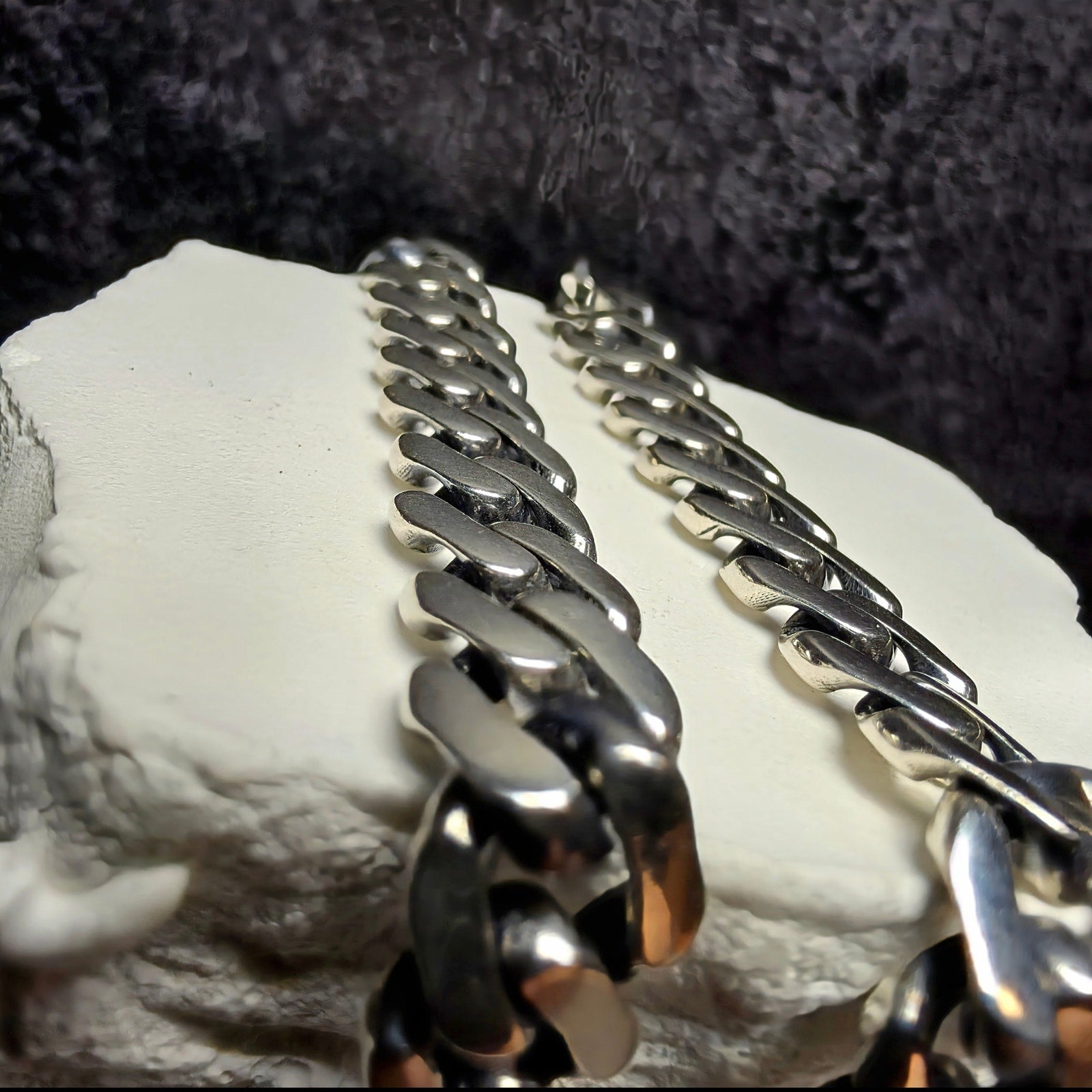 Solid 925 Sterling Silver 22" Monaco Cuban Chain – Rhodium Plated, 7.35mm, 46.1g