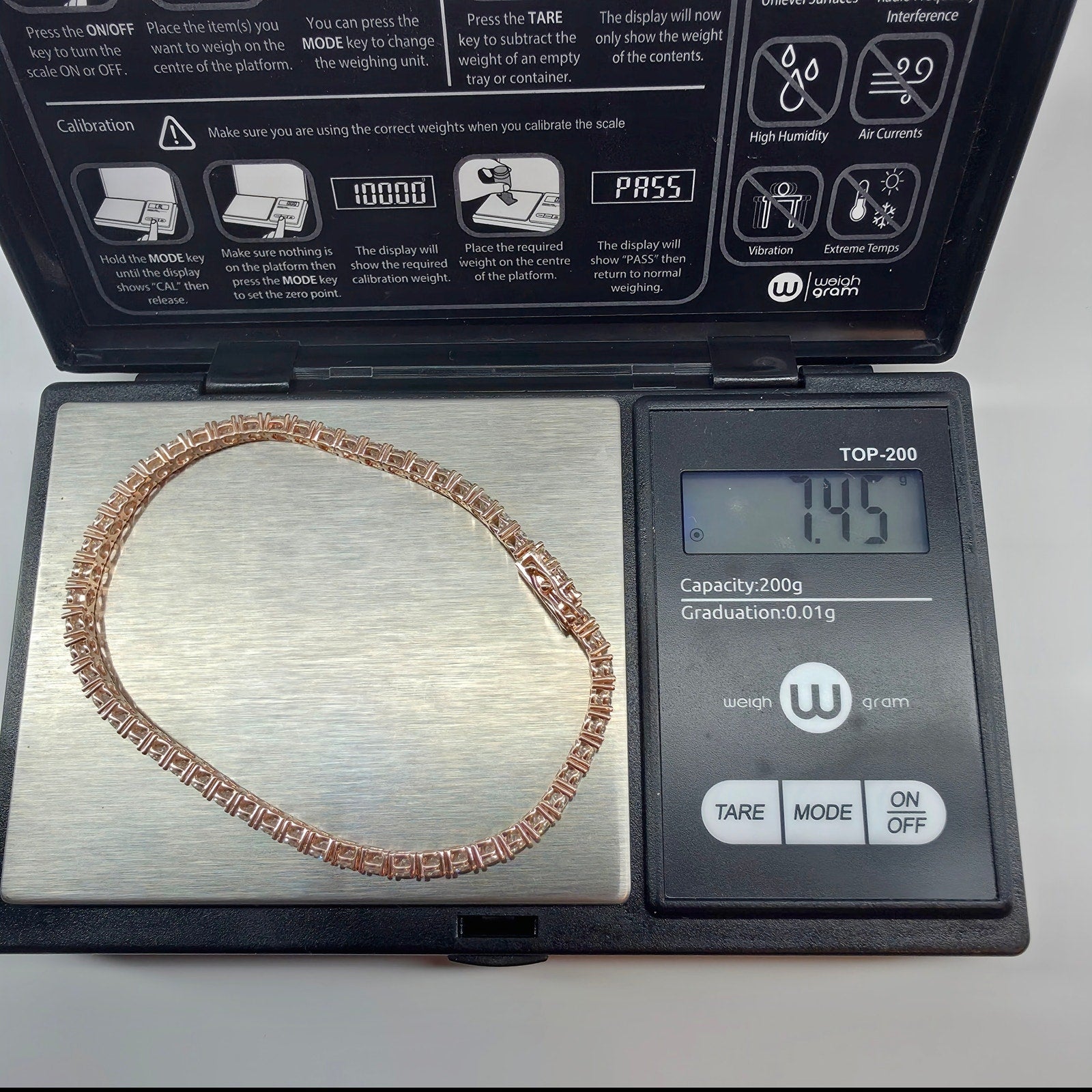 7.5" 3mm 11.2CTW VVSD Moissanite Tennis Bracelet - Rose Gold over 925 Silver