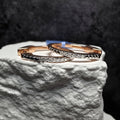 0.10 CTW Natural Diamond Hoop Earrings in Rose Gold-Plated 925 Sterling Silver