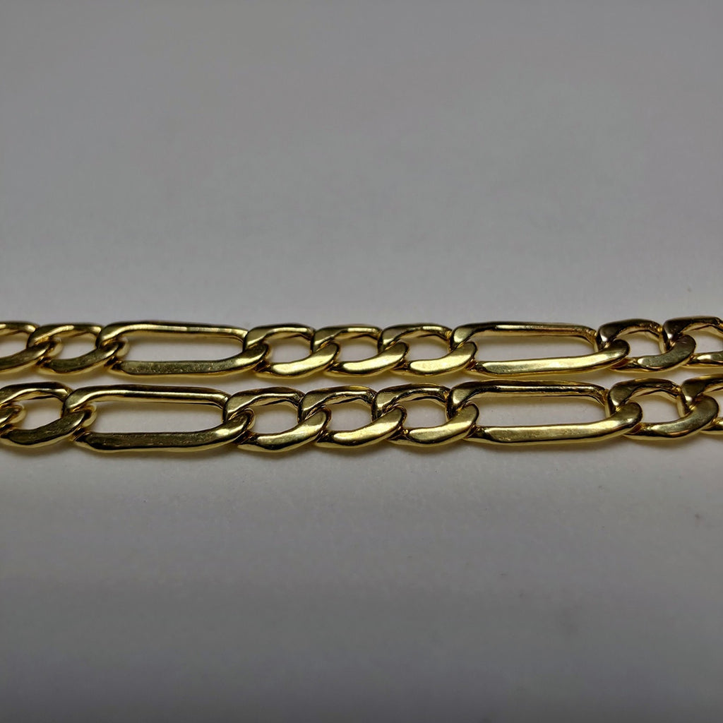 10K Yellow Gold 2.5mm Figaro Bracelet - 6 Inch