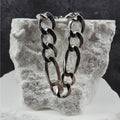 Solid 925 Sterling Silver Figaro Bracelet 6.9mm 8" Italy 10.01g