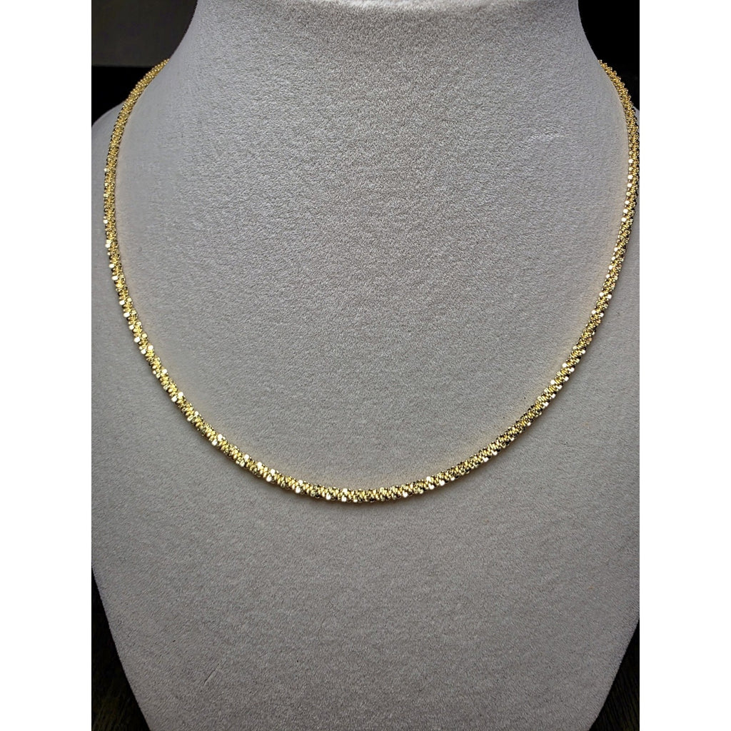18-24" 2.5mm Twisted rock Adjustable Gold over 925 Sterling Silver