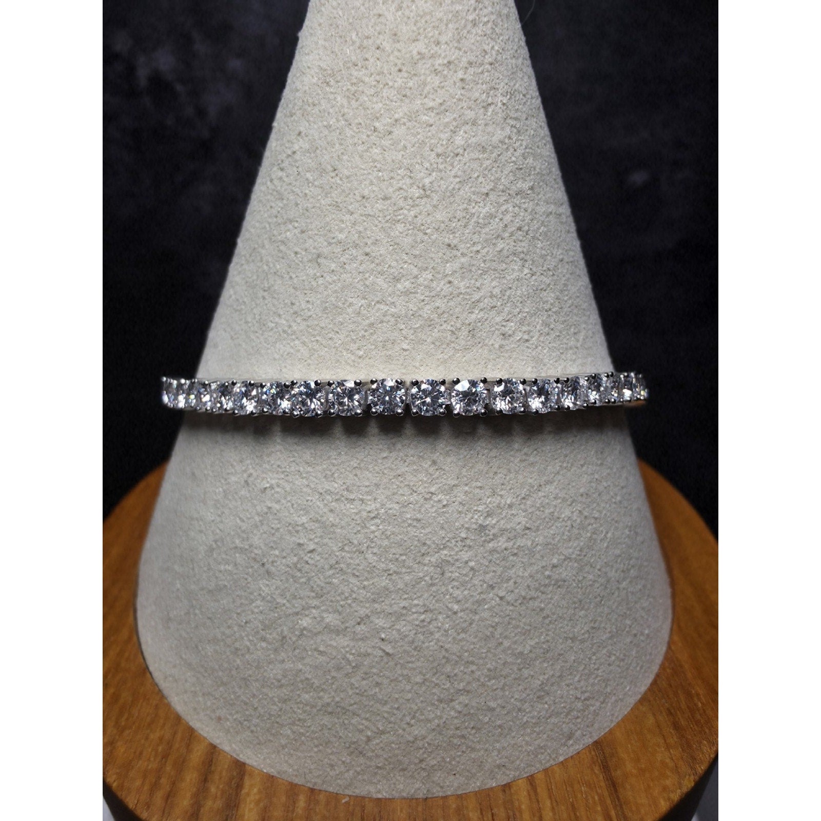 8" 3mm 5.68 Ctw Moissanite Tennis Bracelet 925 Sterling Silver W/GRA