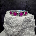 0 .69ctw Natural Ruby Ring 925 Sterling Silver Size 6 S Wave Accent Stones