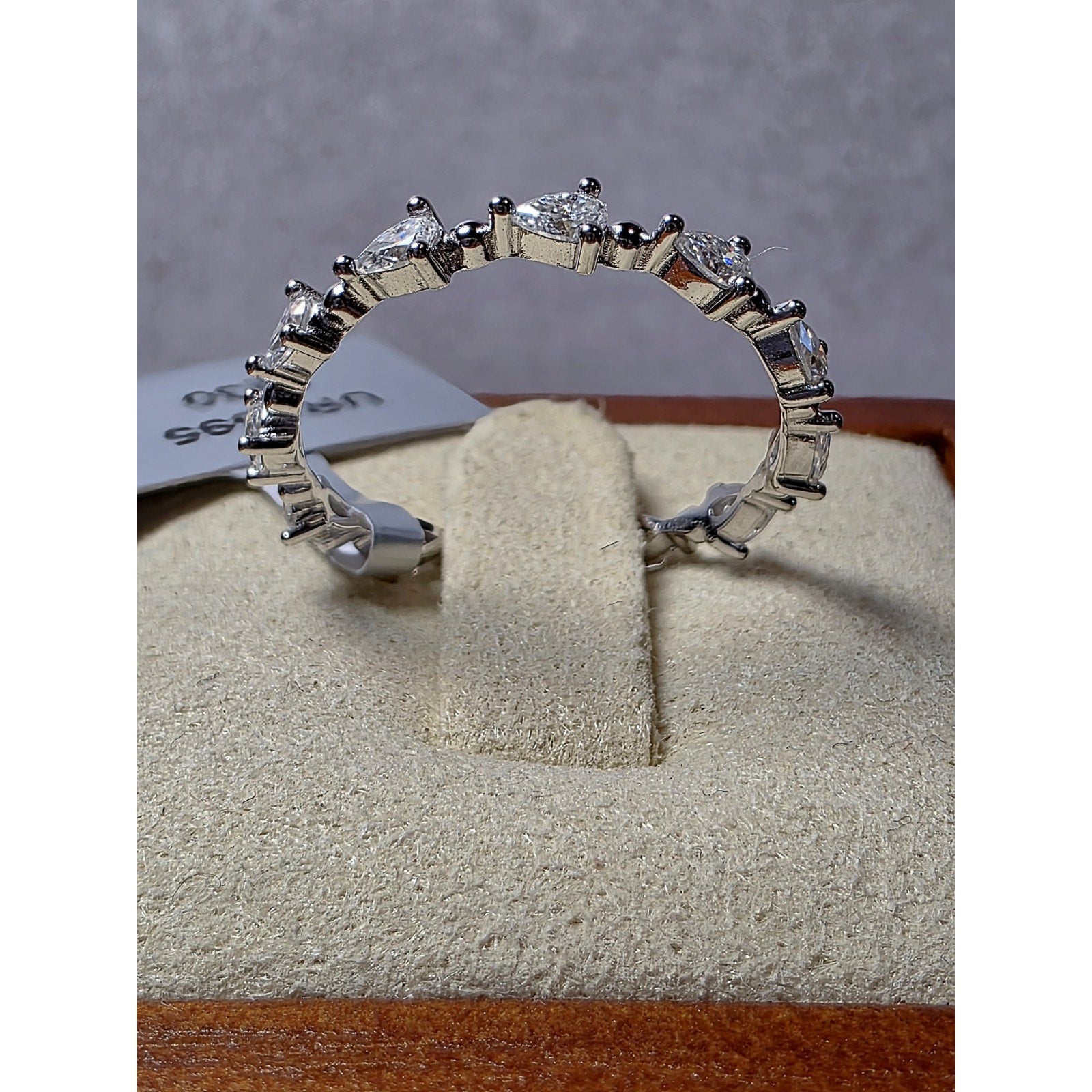 S7 0.93ctw Moissanite Marquise Eternity Band 925 Sterling Silver w/Solid Back