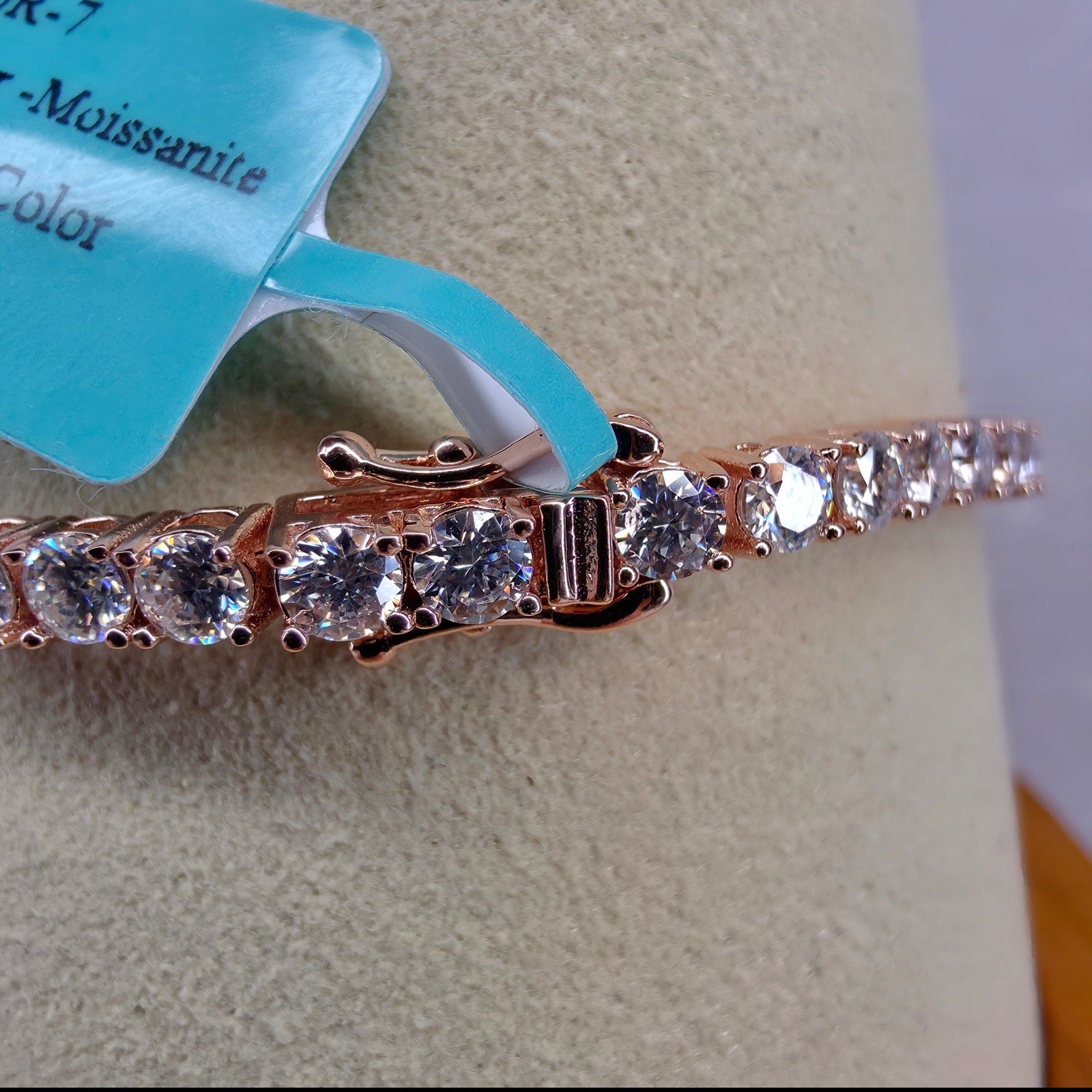 7.5" 3mm 11.2CTW VVSD Moissanite Tennis Bracelet - Rose Gold over 925 Silver