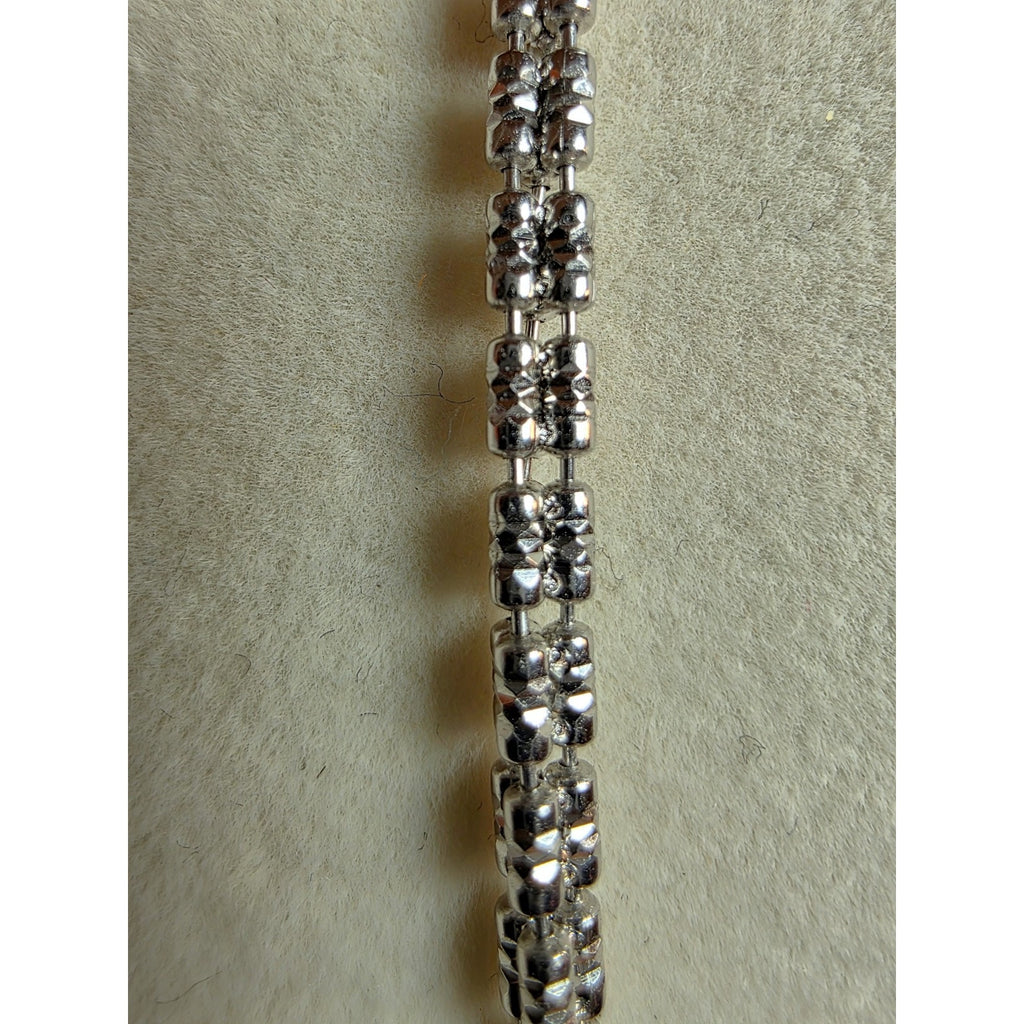 24" 3.2mm Ice Barrel 3-Line Diamond Cut w/Rhodium Finish 925 Sterling Silver