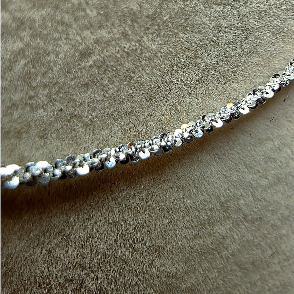 18" Twisted Rock Necklace 1.6mm Solid 925 Sterling Silver Unisex
