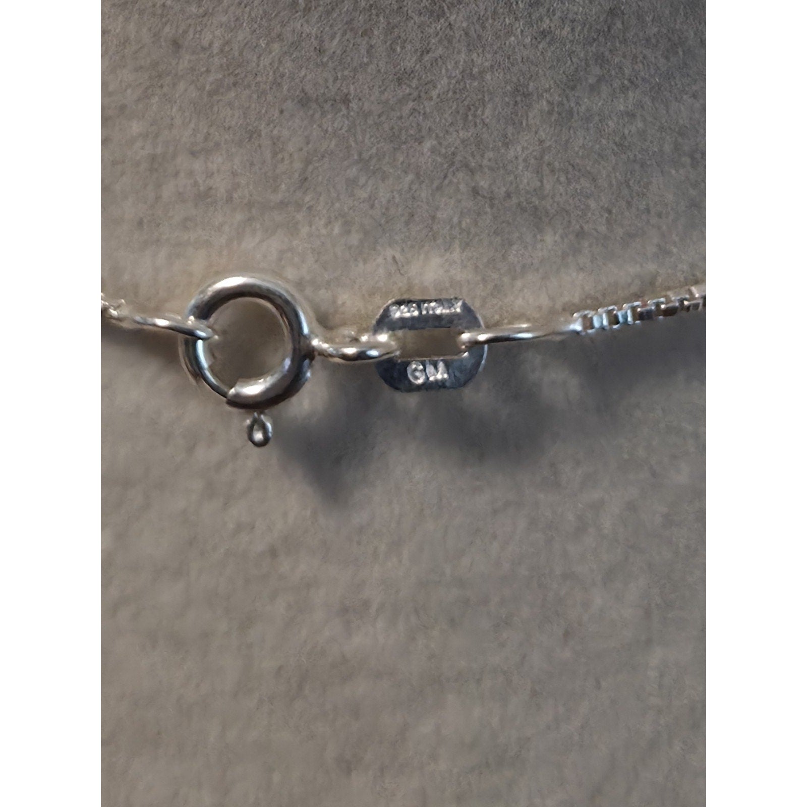 18" Box Necklace w/ Evil Eye Moissanite Pendant 925 Silver
