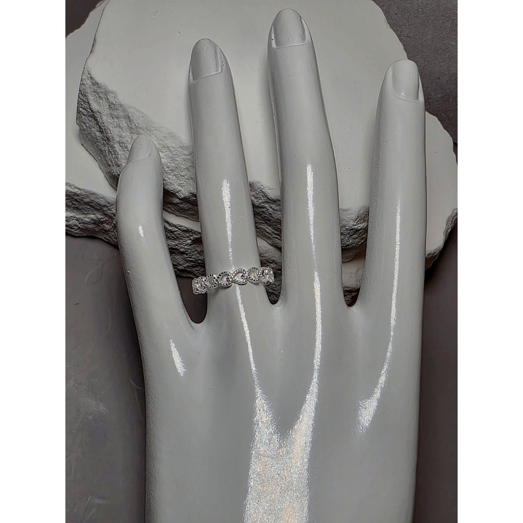 S7 Heart Eternity Band 925 Sterling Silver