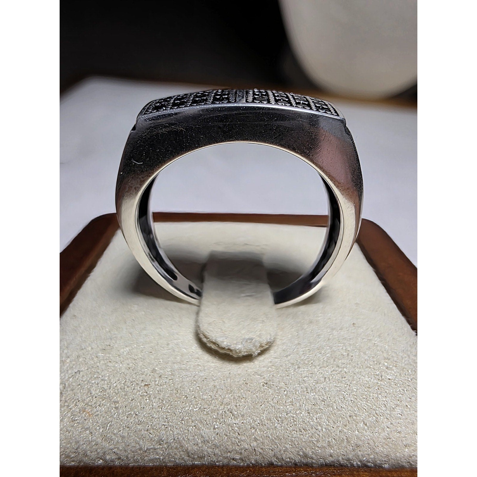 S8.5 Black CZ Pavé Signet Ring 925 Sterling Silver Stamped