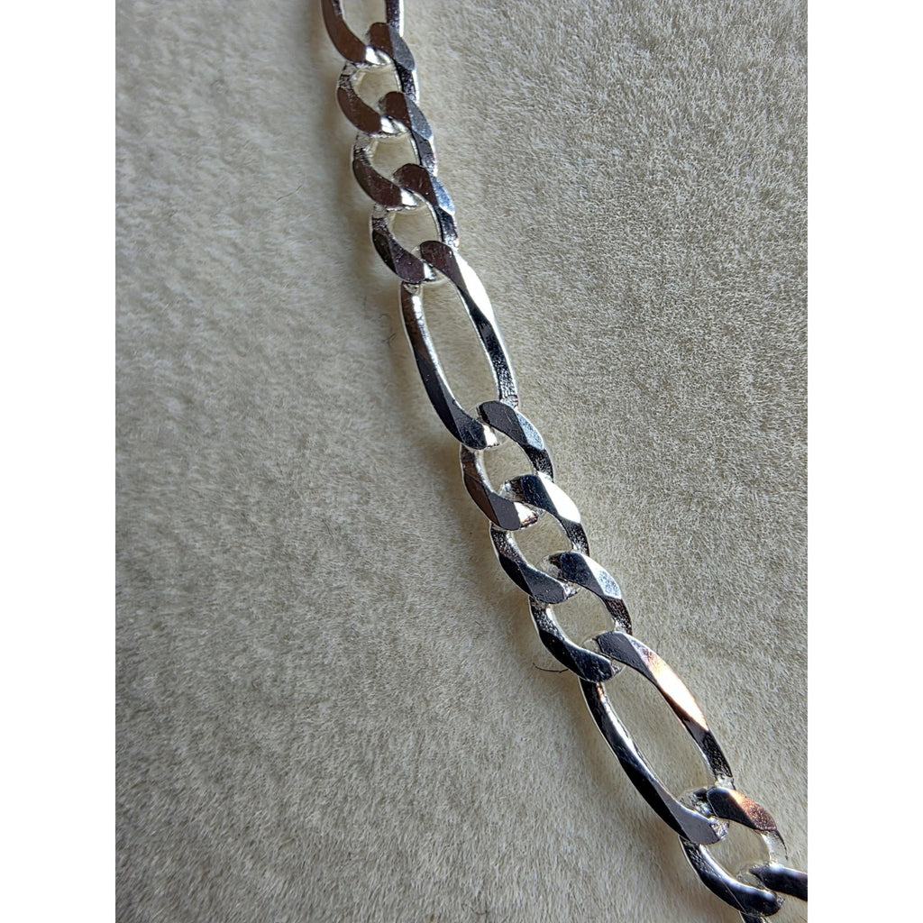 22" 3.5mm Figaro Solid 925 Sterling Silver