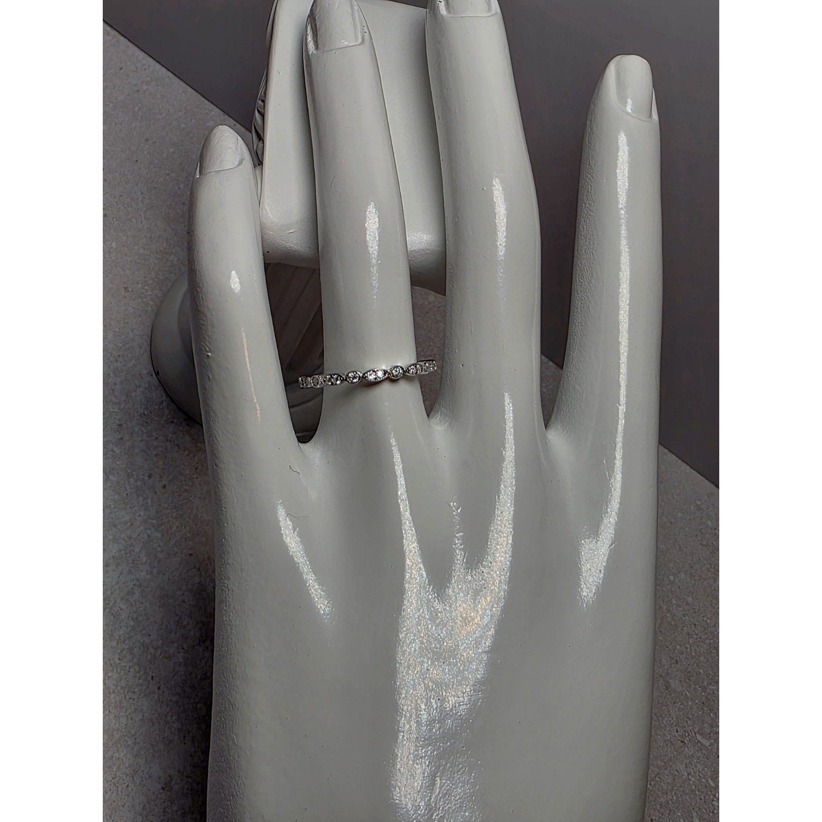S7 2.74ct Moissanite eternity stackable ring 925 Sterling Silver