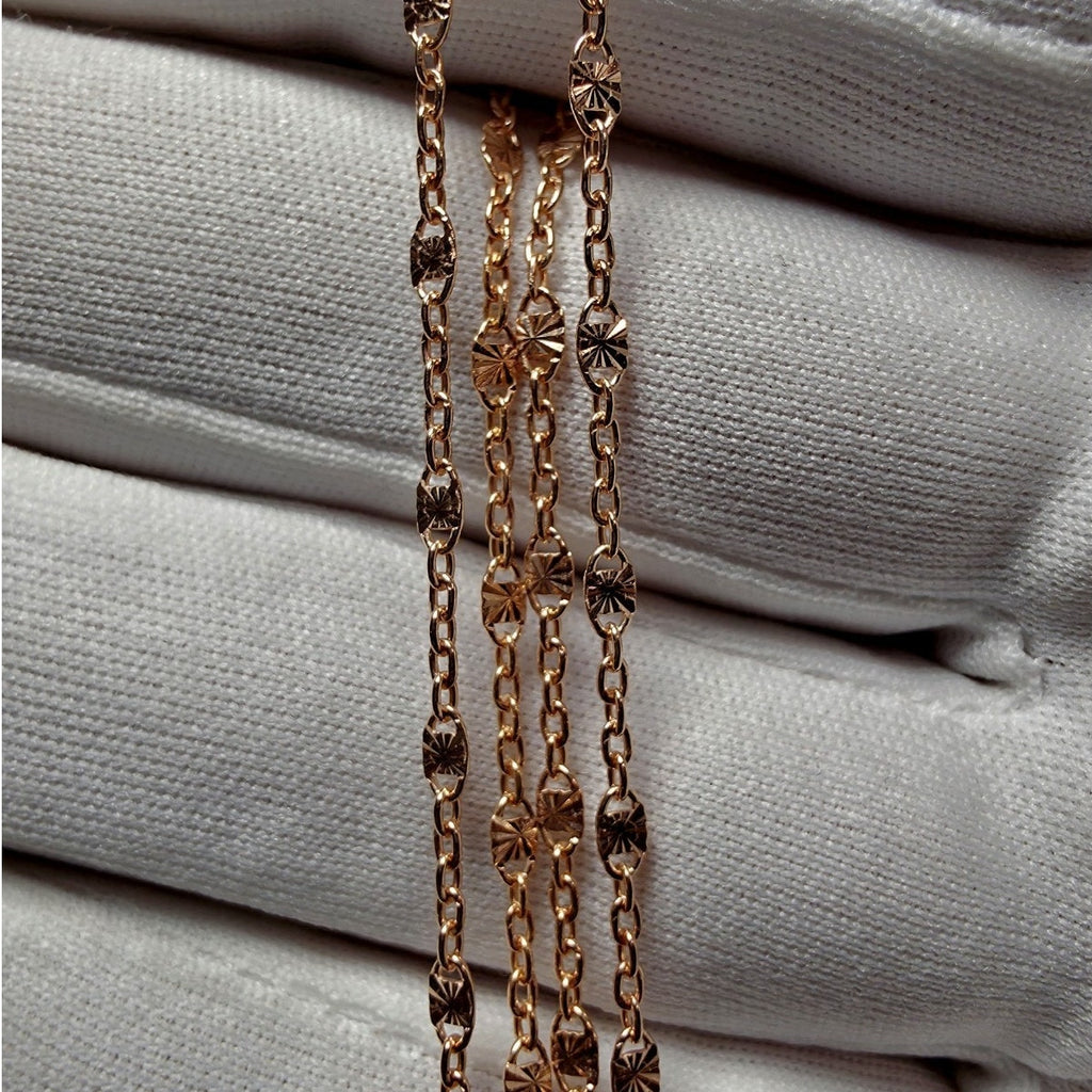 20" Rose Gold Starburst Station Valentino Necklace 2.2mm 925 Sterling Silver