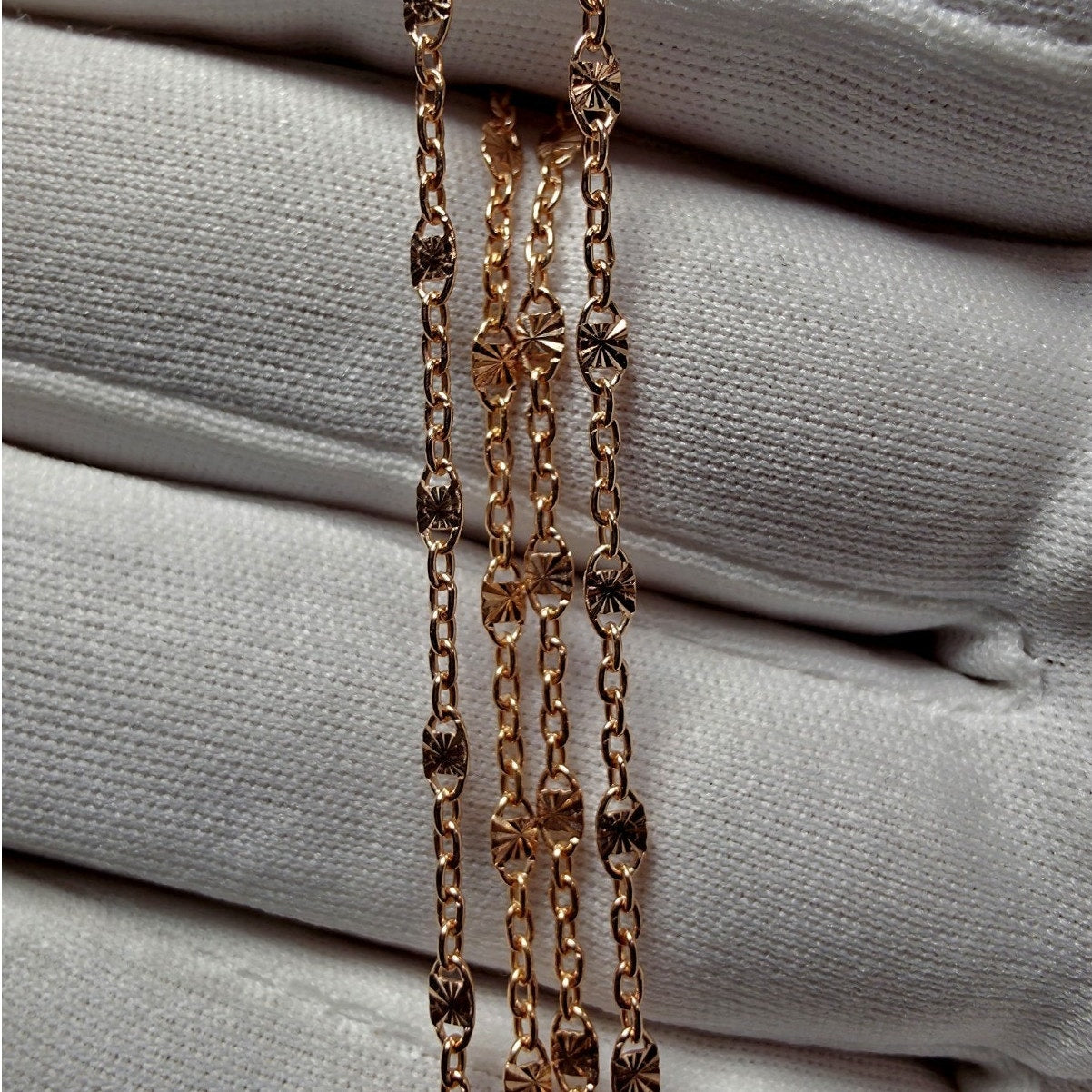 20" Rose Gold Starburst Station Valentino Necklace 2.2mm 925 Sterling Silver