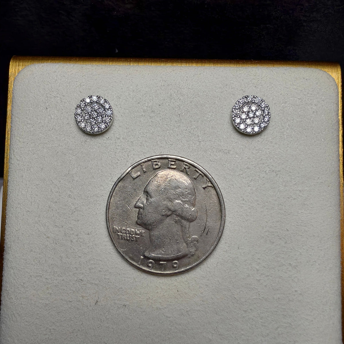0.46ct Moissanite 8mm Cluster Stud Earrings 925 Sterling Silver w/Screw Backs