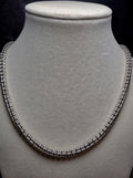24" 5.1mm 41g 5-Line DC Ice Barrel Chain w/Rhodium Solid 925 Sterling Silver
