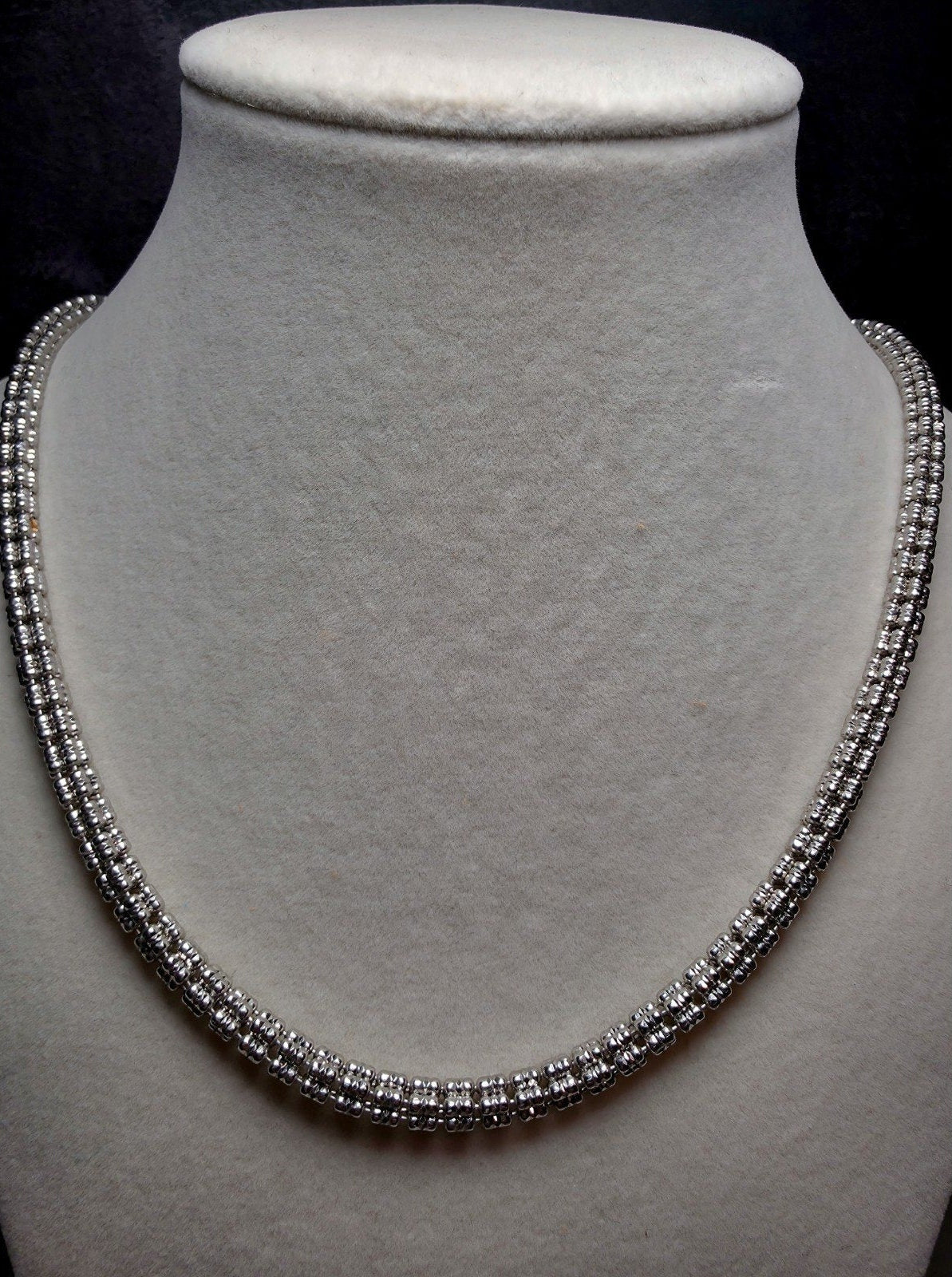 24" 5.1mm 41g 5-Line DC Ice Barrel Chain w/Rhodium Solid 925 Sterling Silver