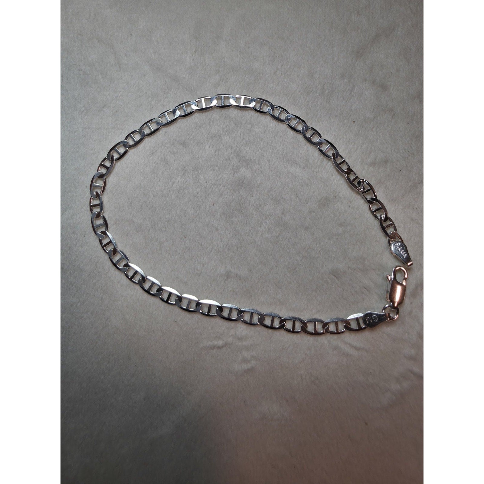 8" 3.6mm Mariner Bracelet 925 Sterling Silver w/Lobster 3.09g