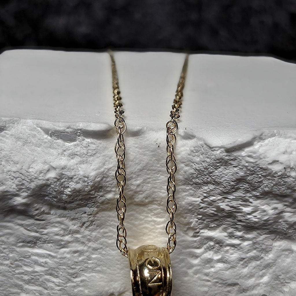 10K Solid Gold Dainty Crucifix Pendant w/10k 16" Singapore Necklace