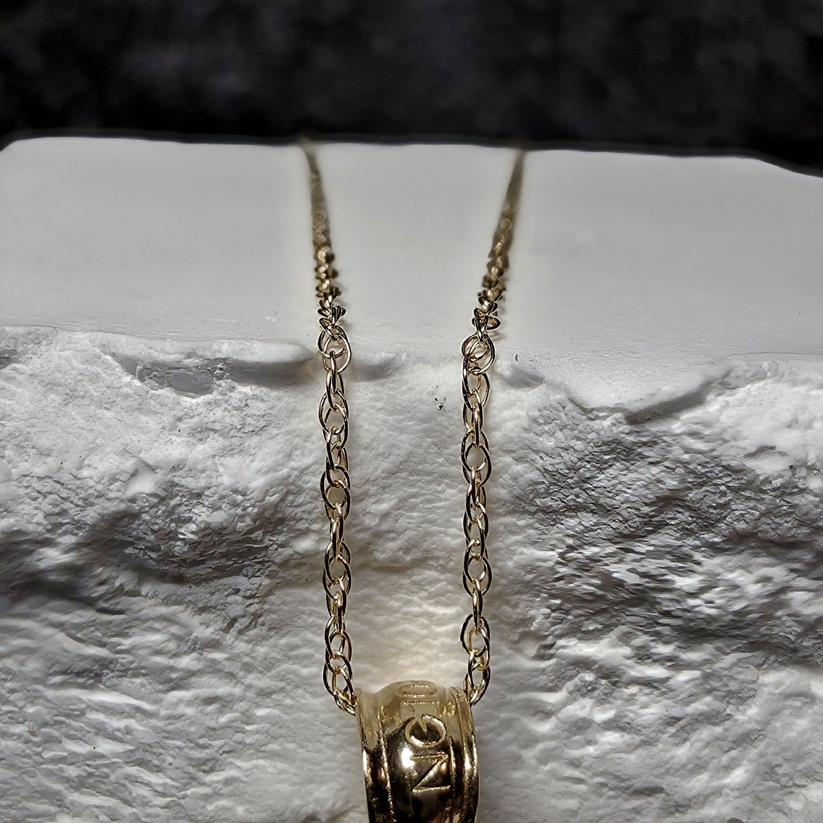10K Solid Gold Dainty Crucifix Pendant w/10k 16" Singapore Necklace