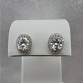 3.27ctw Moissanite Halo Stud Earrings 925 Sterling Silver w/Butterfly Push Backs