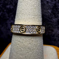 Size 7 0.71 CTW Moissanite Pavé & Screw Motif Ring - Gold Over Silver