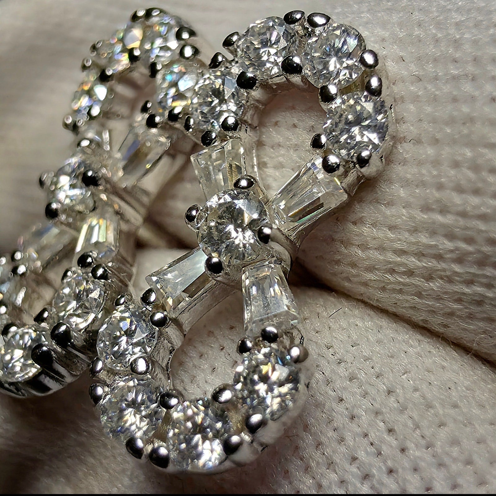 0.50 CTW Moissanite Infinity Stud Earrings in 925 Sterling Silver