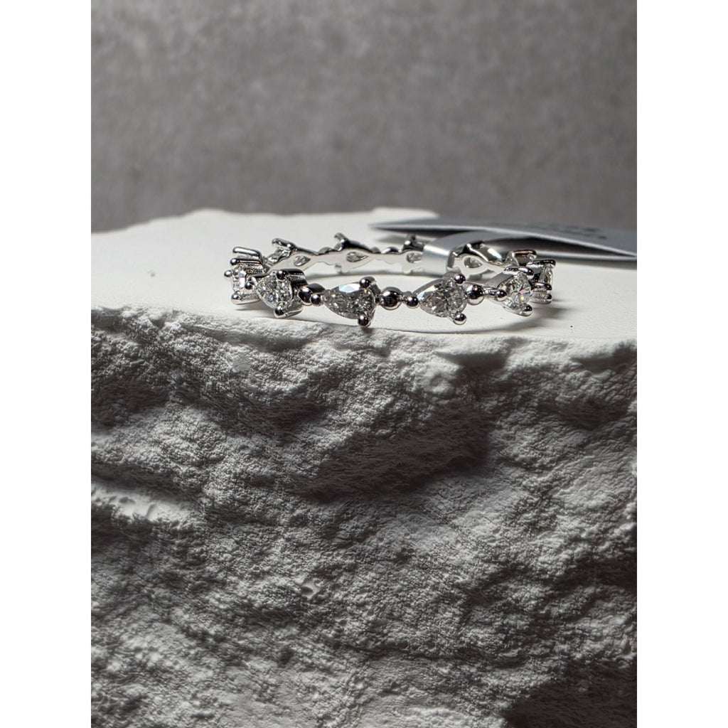 S7 0.93ctw Moissanite Marquise Eternity Band 925 Sterling Silver w/Solid Back