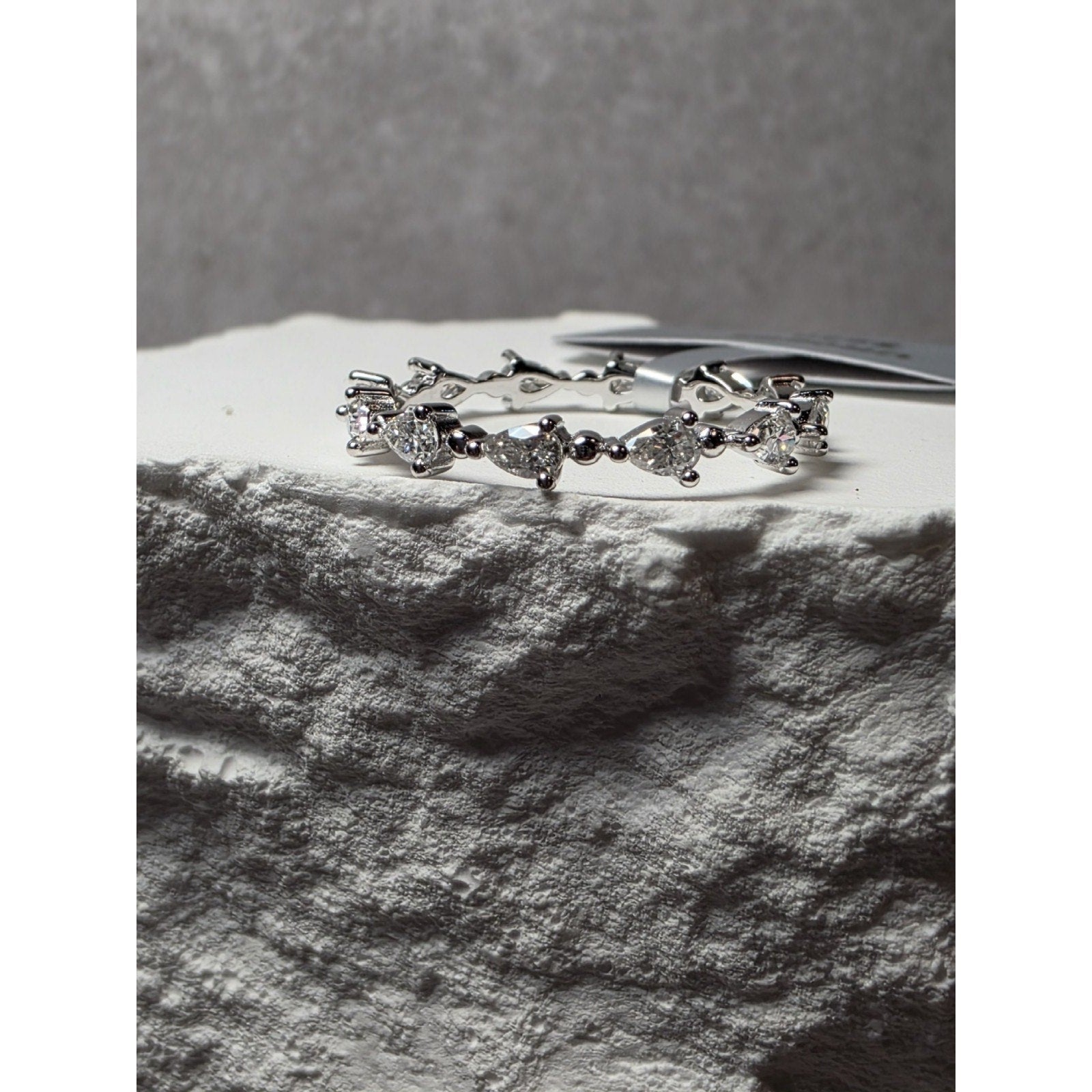 S7 0.93ctw Moissanite Marquise Eternity Band 925 Sterling Silver w/Solid Back