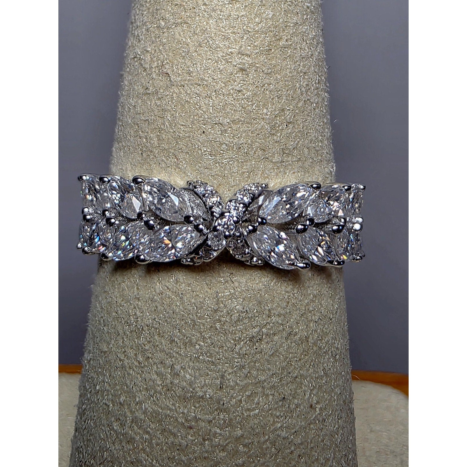 S7 1.38ctw Marquise Moissanite Ring 925 Sterling Silver w/Solid Back