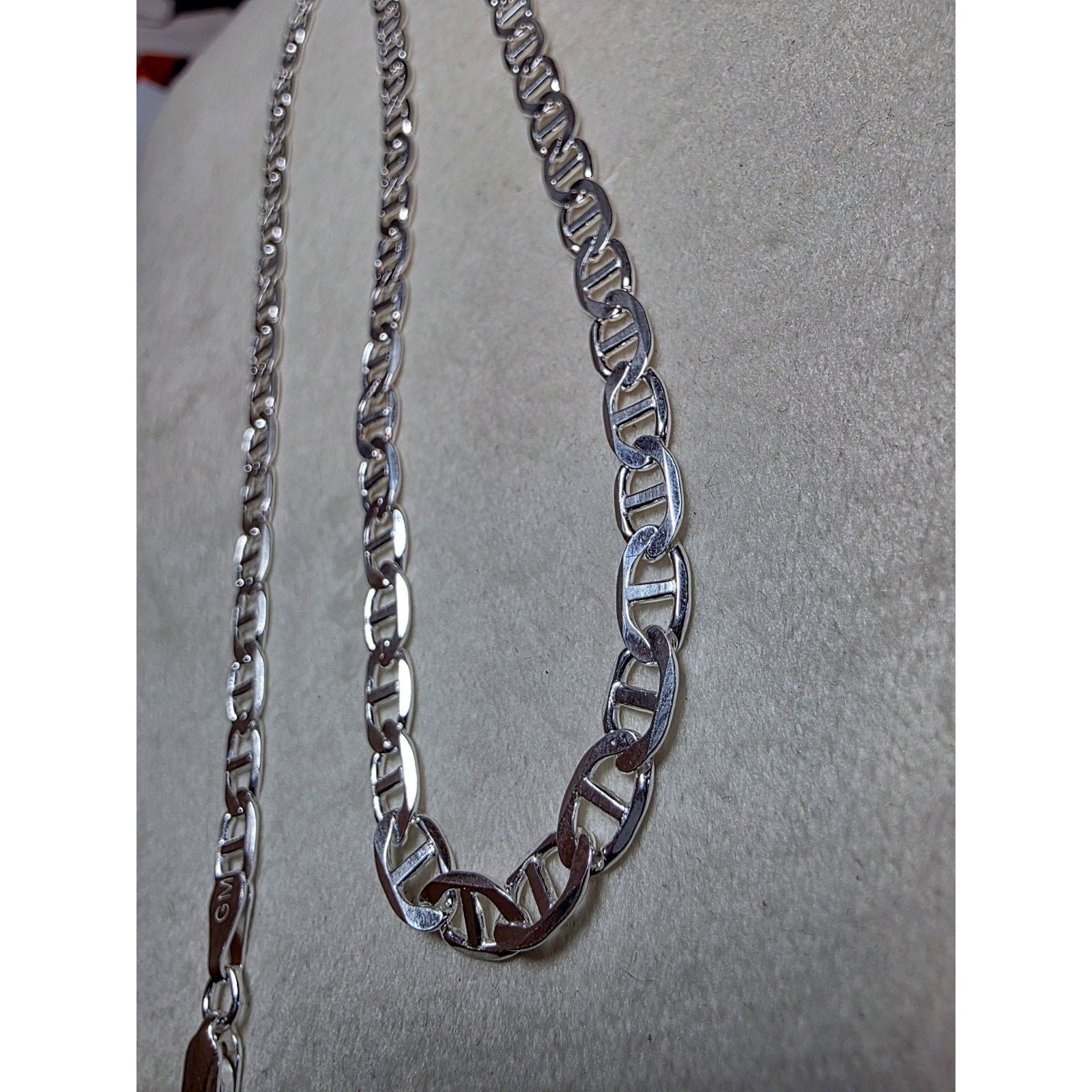 18" 5.5mm 15g Flat Mariner Chain Solid 925 Solid Silver