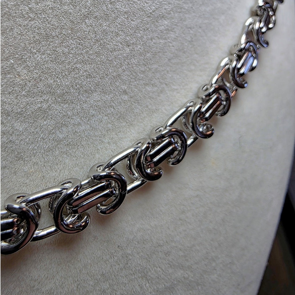 20" Flat Byzantine Chain 6.1mm 42g Solid 925 Sterling Silver