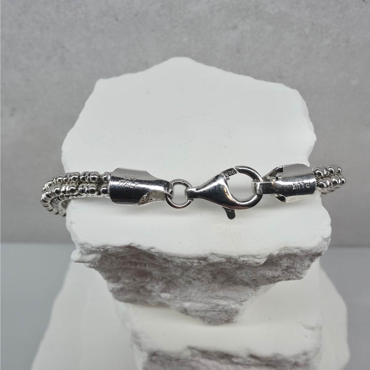 8" 4mm 4-Line Ice Barrel Bracelet - 925 Sterling Silver w/ Rhodium Finish 12.2g