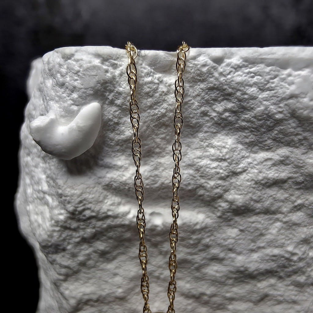 Solid 10K Yellow Gold Open Heart Pendant & 10k Singapore Necklace – 16 Inches
