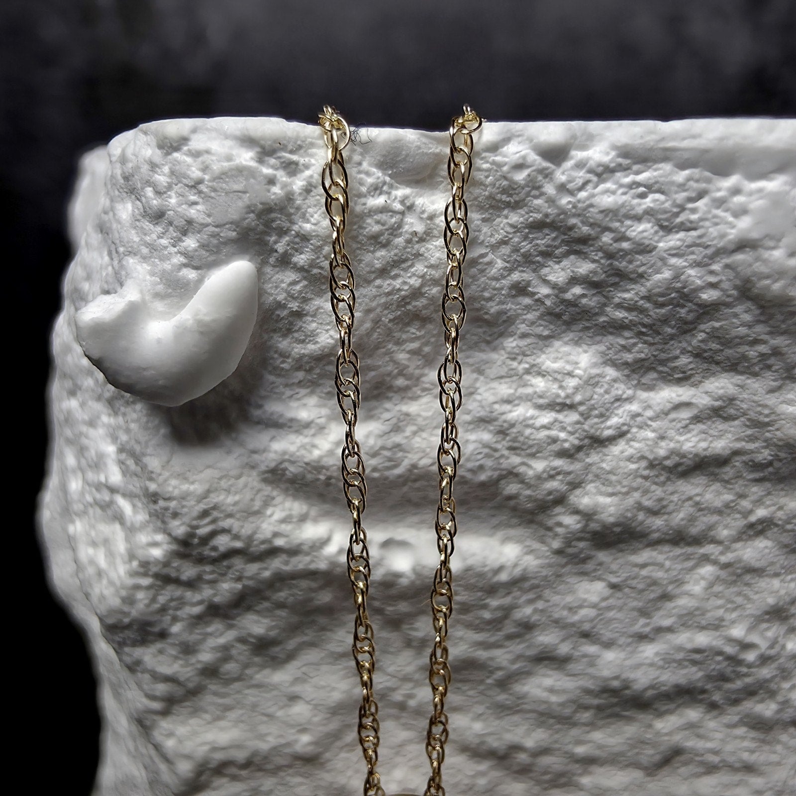 Solid 10K Yellow Gold Open Heart Pendant & 10k Singapore Necklace – 16 Inches