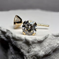 14k Solid Gold 4mm 0.47ctw Moissanite Stud Earrings Silicone Backs w/ GRA