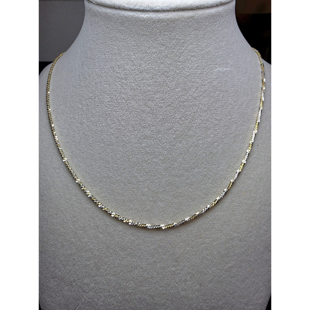 20" 1.6mm Twisted Rock Gold Over 925 Sterling Silver