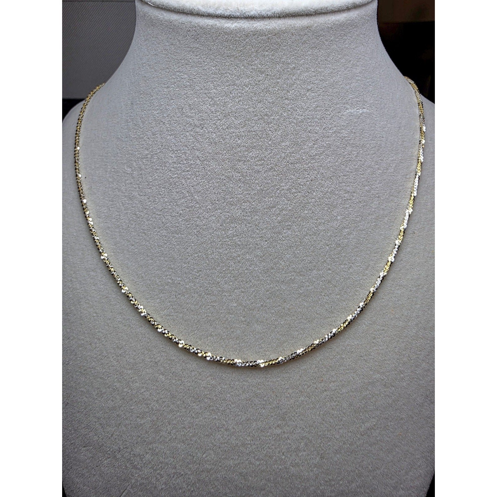 20" 1.6mm Twisted Rock Gold Over 925 Sterling Silver