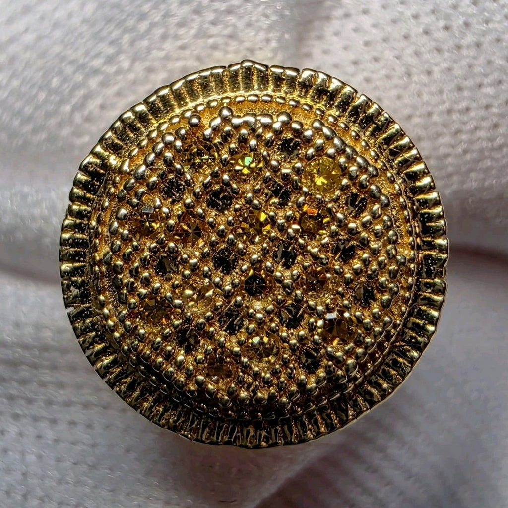 10mm Round Yellow Natural Diamond Stud Earrings 0.10CTW 14k Gold over 925 Sterling Silver