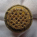 10mm Round Yellow Natural Diamond Stud Earrings 0.10CTW 14k Gold over 925 Sterling Silver