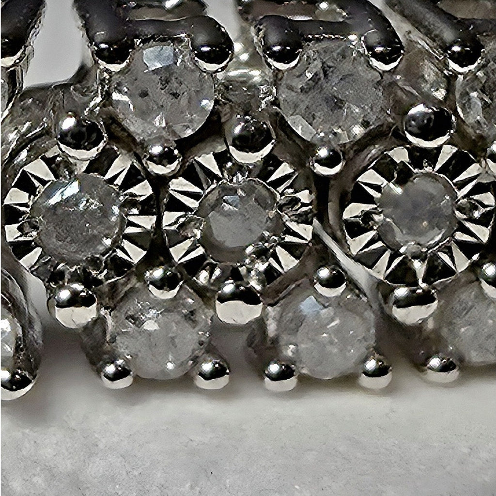 1ctw Lab Diamond Cluster Tennis Style Bracelet Solid 925 Silver 7.5" 4.8mm