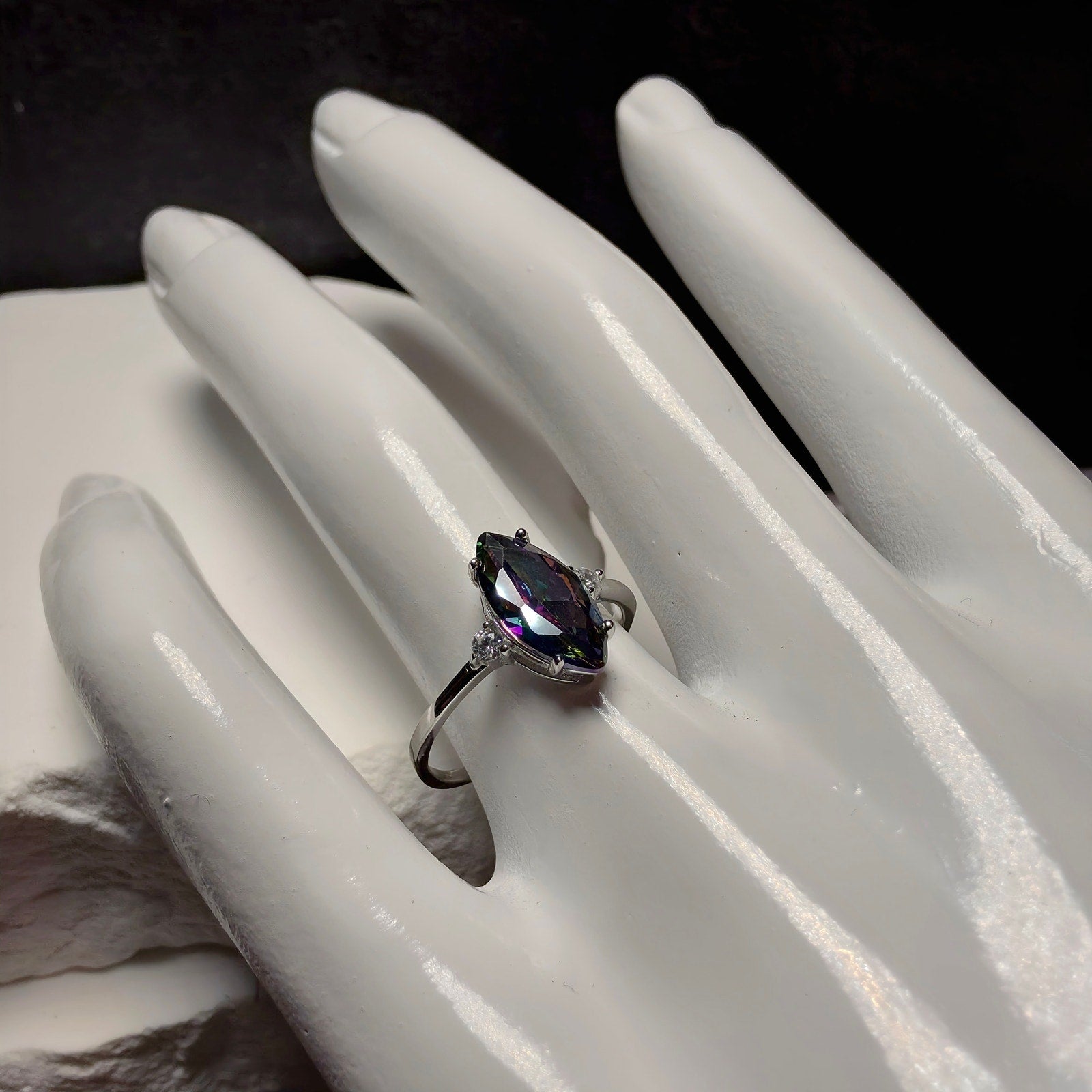 Marquise Mystic Topaz 925 Sterling Silver Ring – Size 7