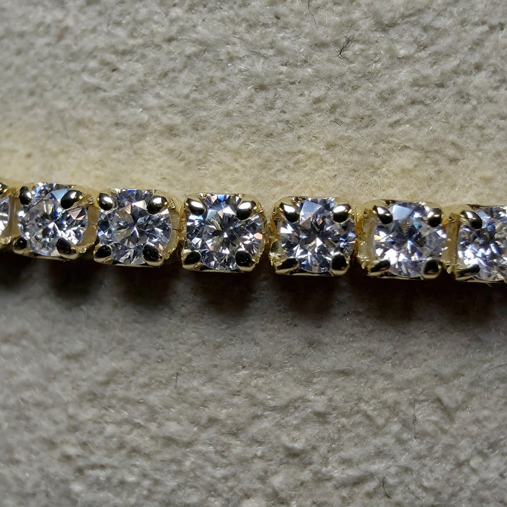 2.6ctw D VVS Moissanite Tennis Bracelet Gold Over 925 Sterling Silver 7" 2mm GRA
